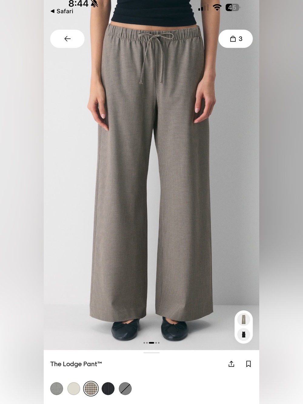 Aritzia lodge pant ressential fabric